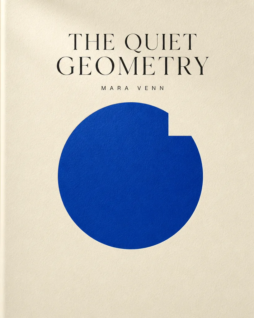 Minimalist book cover with a blue circle on cream